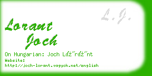 lorant joch business card